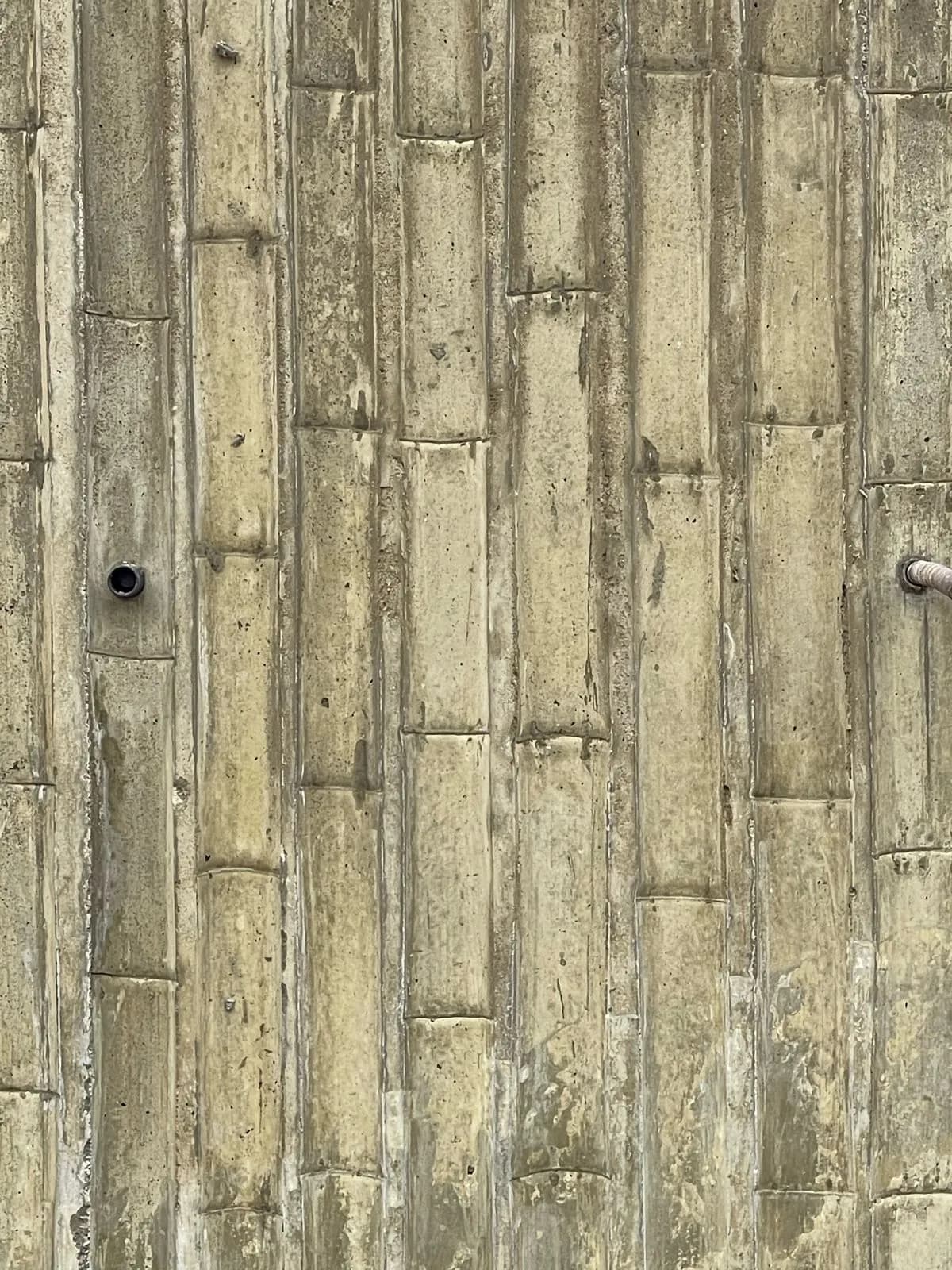 Estampa de bambu em concreto — registro de processo e obra.