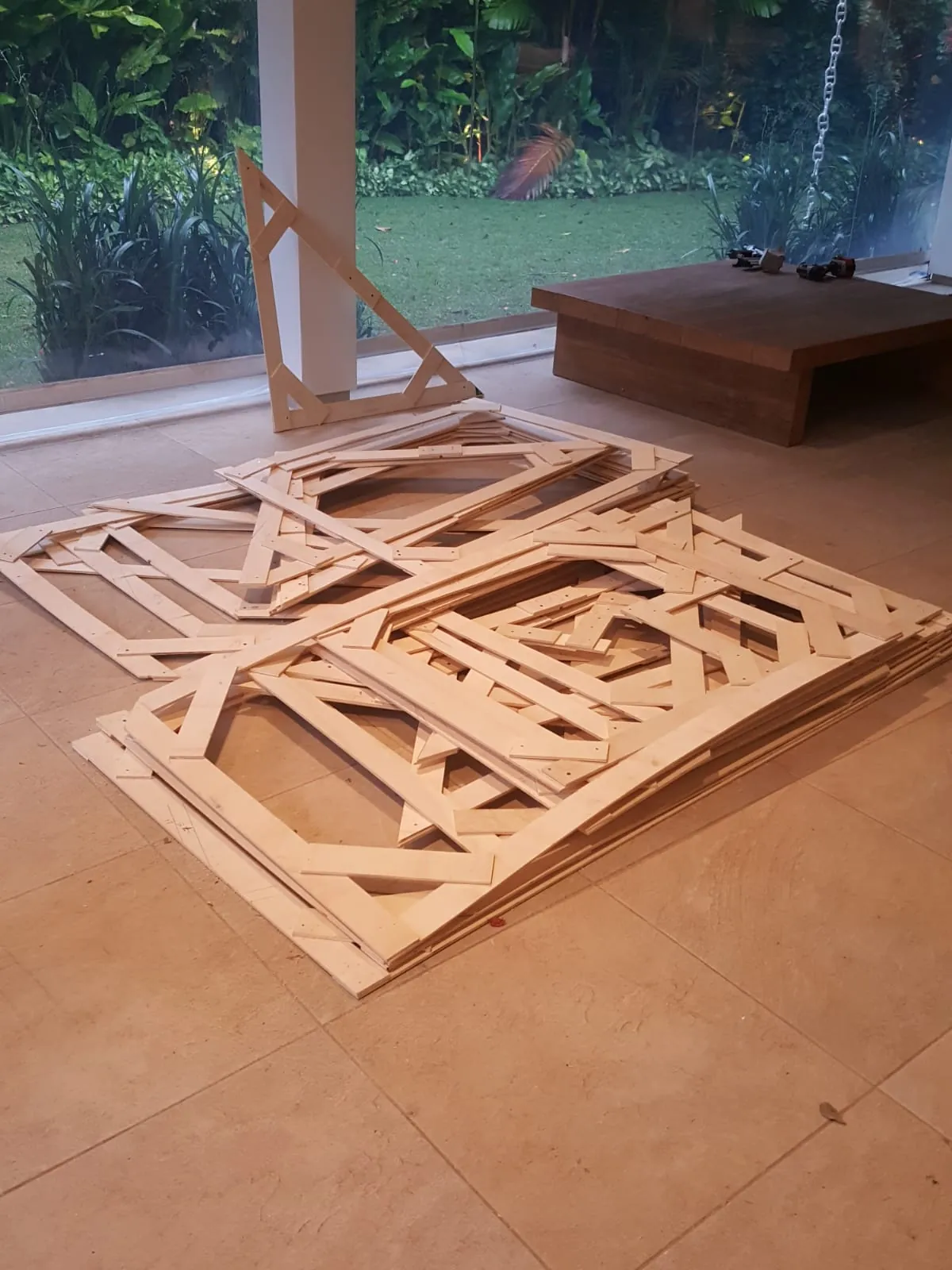 Forro de esteira de bambu da Casa Iporanga — registro de obra.
