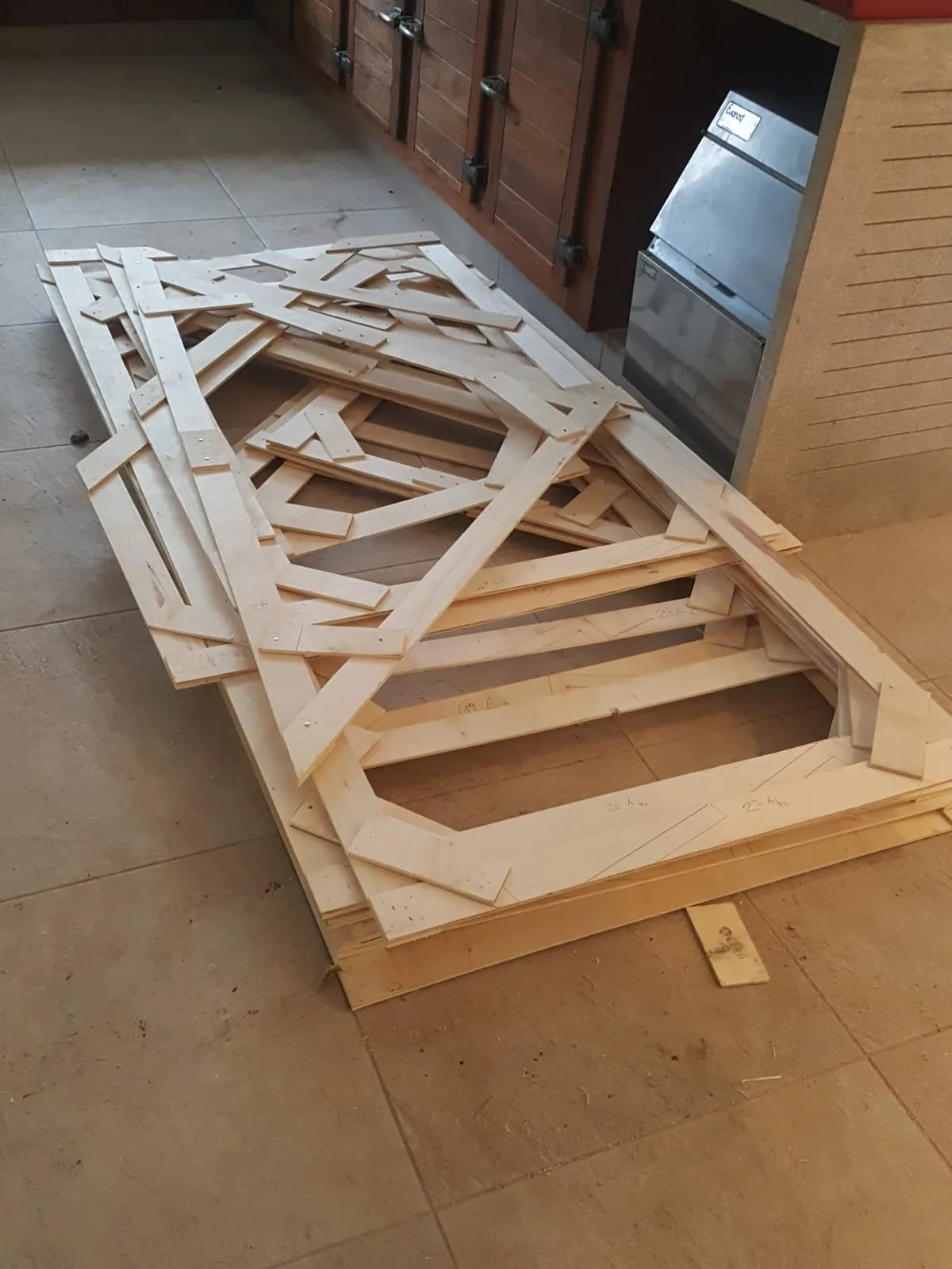 Forro de esteira de bambu da Casa Iporanga — registro de obra.