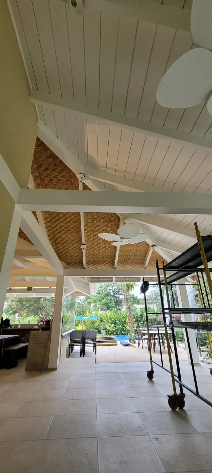 Forro de esteira de bambu da Casa Iporanga — registro de obra.