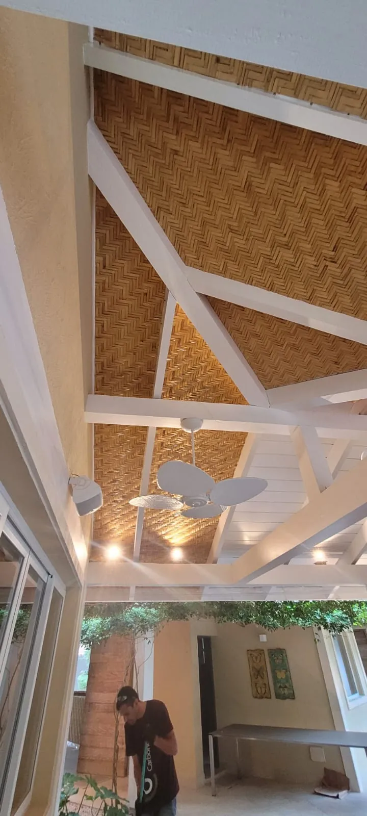 Forro de esteira de bambu da Casa Iporanga — registro de obra.