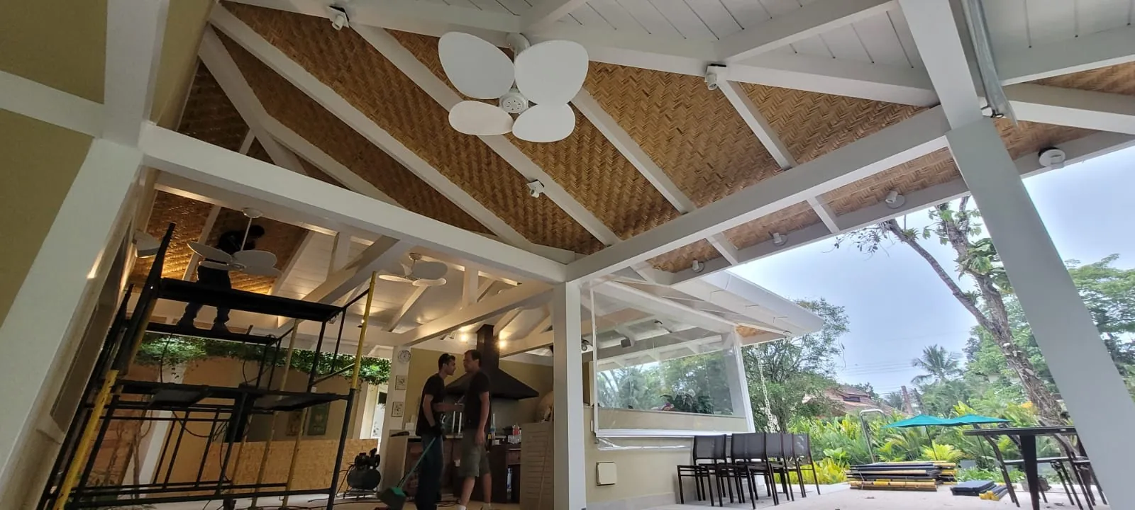 Forro de esteira de bambu da Casa Iporanga — registro de obra.