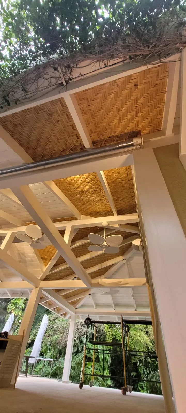 Forro de esteira de bambu da Casa Iporanga — registro de obra.