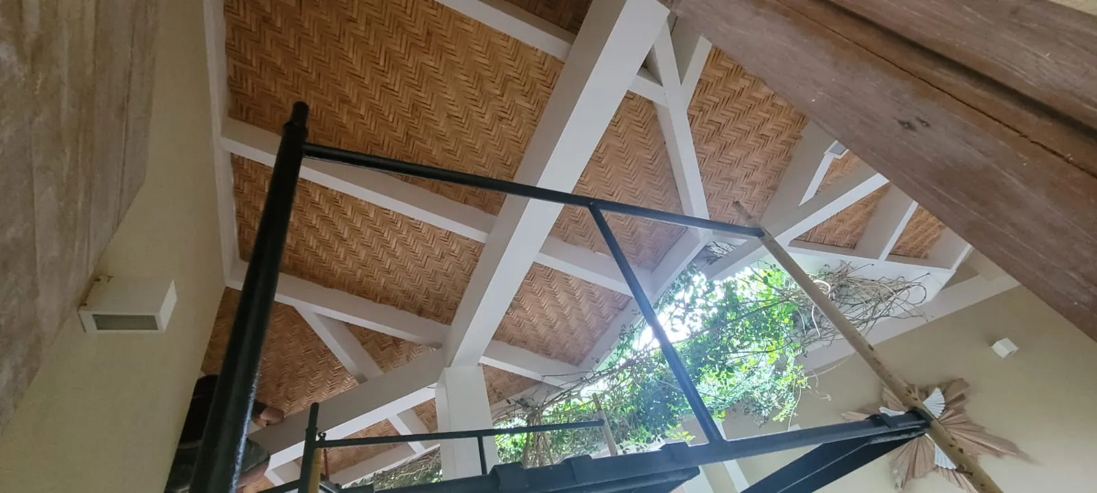 Forro de esteira de bambu da Casa Iporanga — registro de obra.