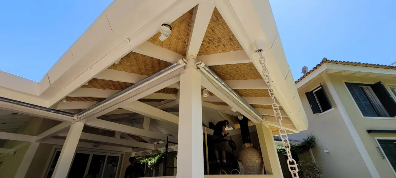 Forro de esteira de bambu da Casa Iporanga — registro de obra.