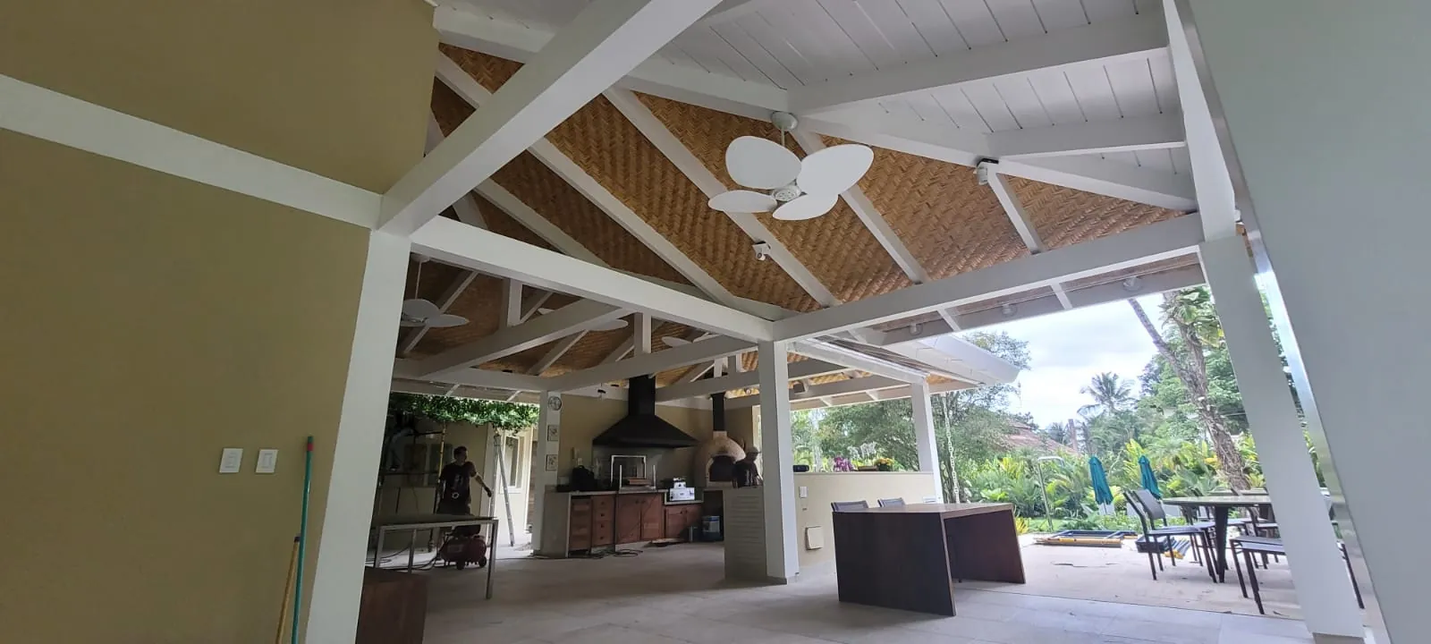 Forro de esteira de bambu da Casa Iporanga — registro de obra.