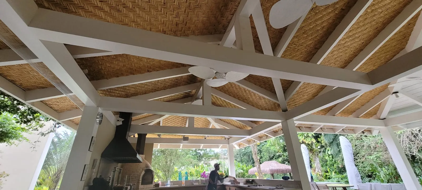 Forro de esteira de bambu da Casa Iporanga — registro de obra.