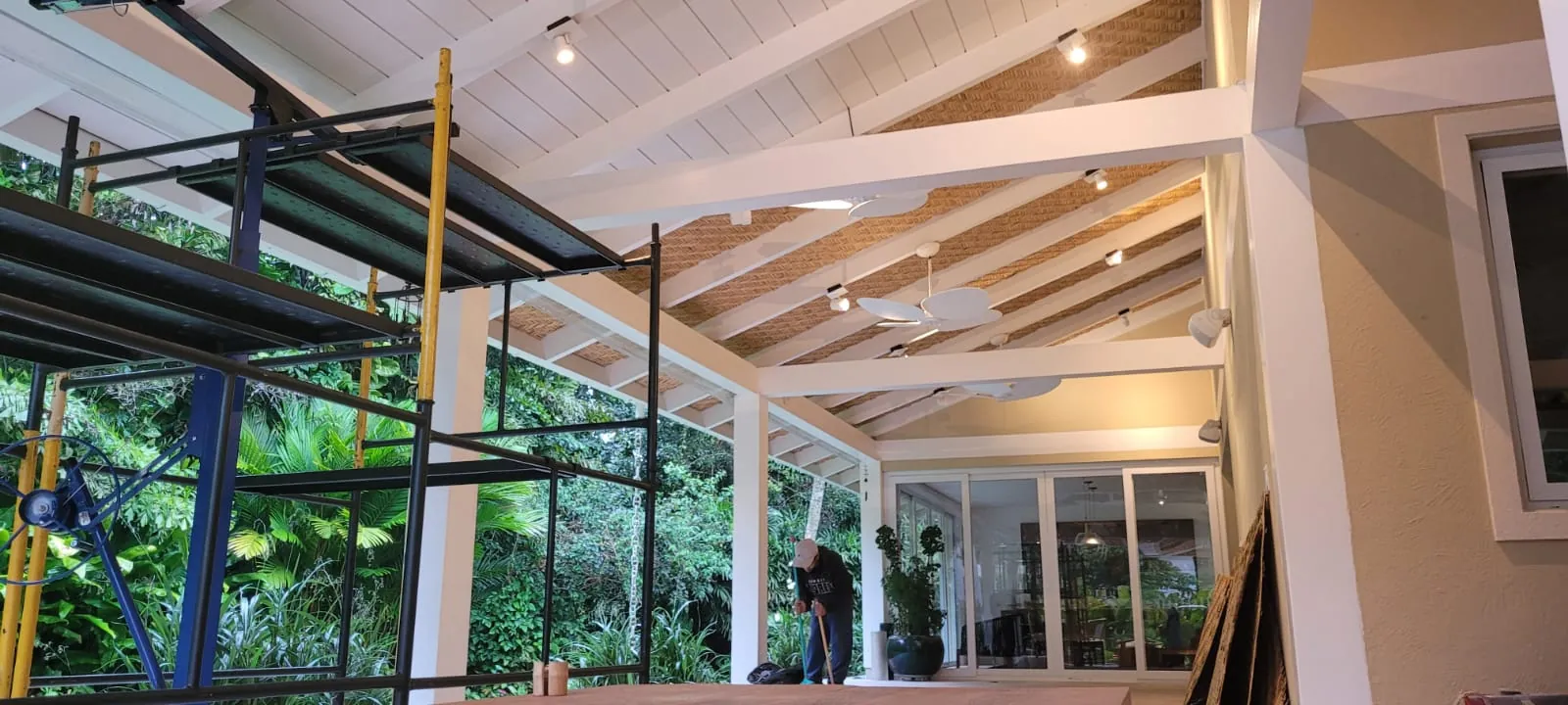 Forro de esteira de bambu da Casa Iporanga — registro de obra.