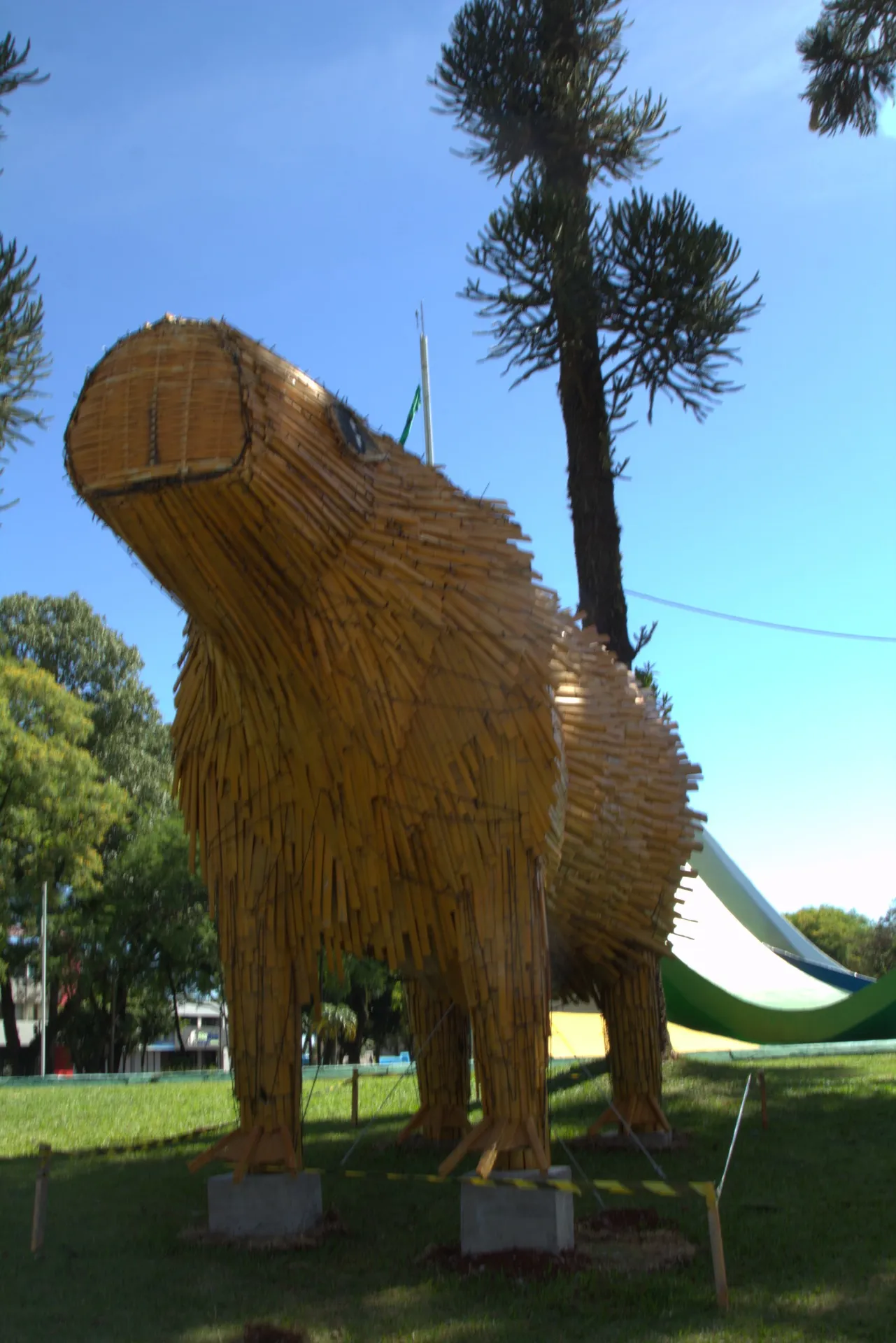 Capivara cenográfica em bambu (fauna da região) — Natal dos Pioneiros — Cascavel 2024.