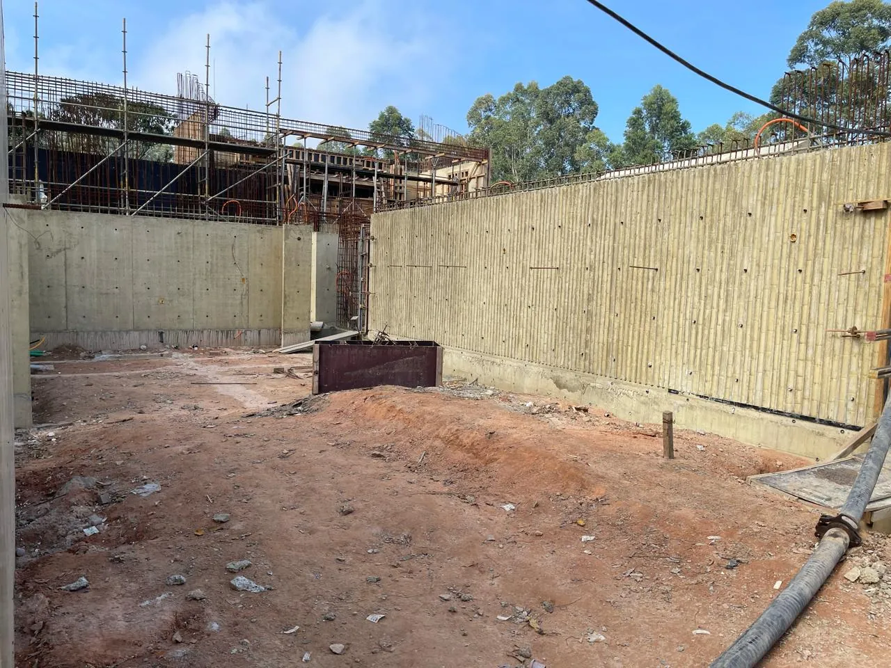 Estampa de bambu em concreto — registro de processo e obra.