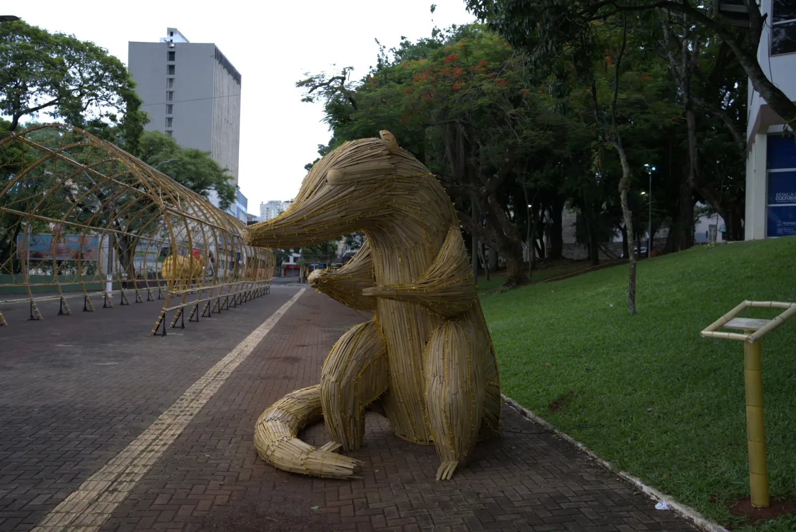 Quati cenográfico em bambu (fauna da região) — Natal Foz do Iguaçu 2025.