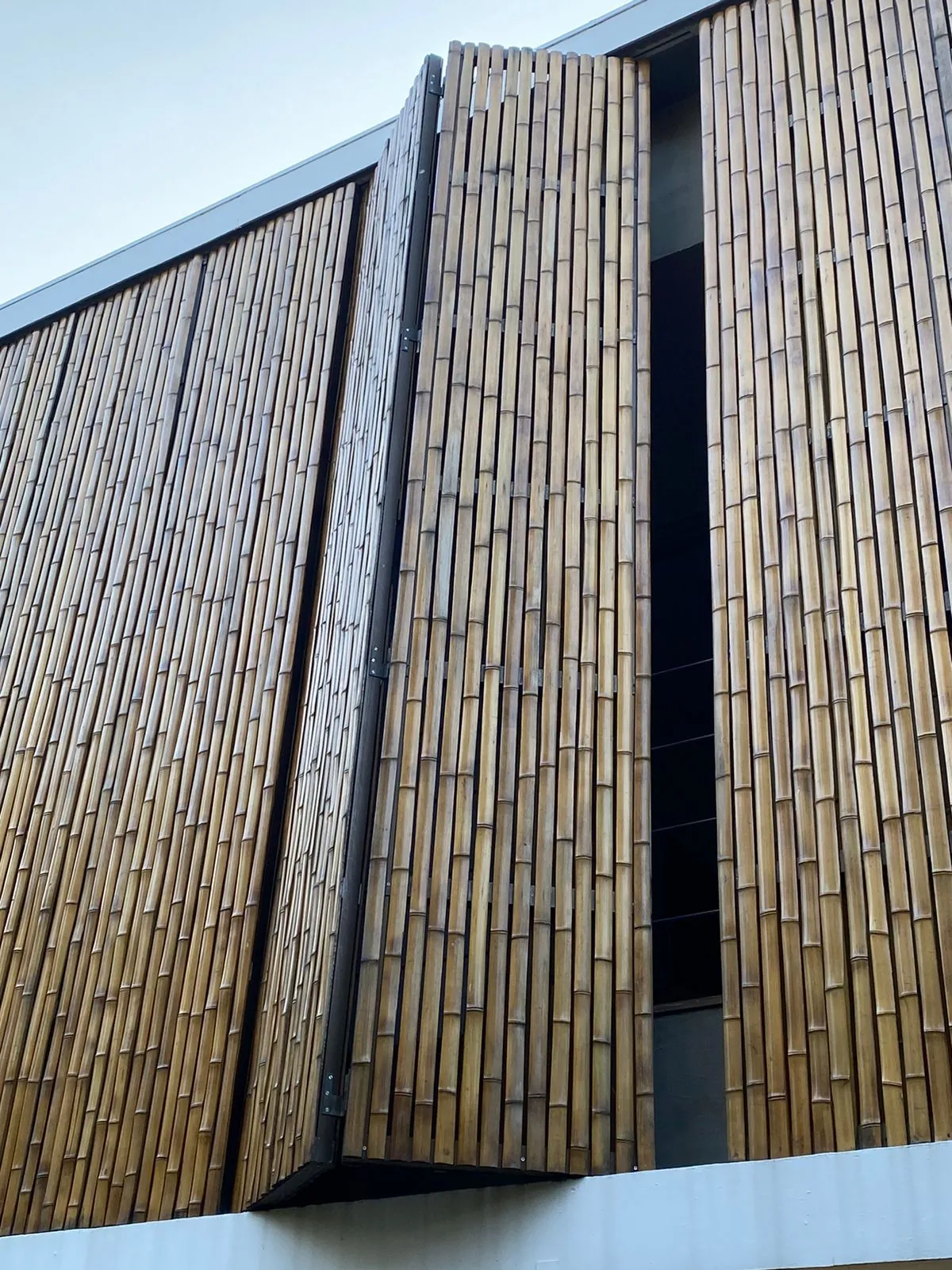 Revestimento de bambu da Casa da Praia da Feiticeira (MK27) — registro de obra.