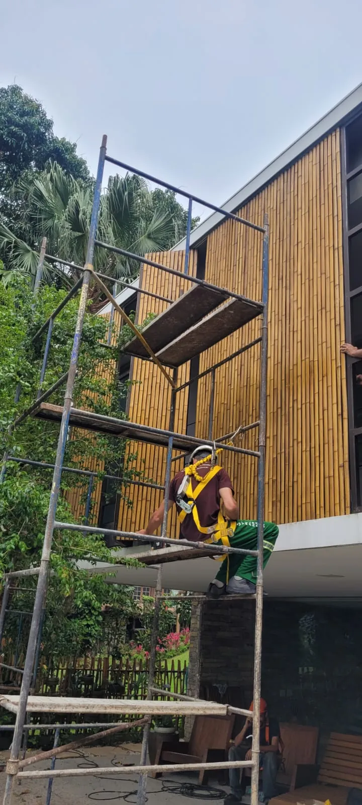 Revestimento de bambu da Casa da Praia da Feiticeira (MK27) — registro de obra.