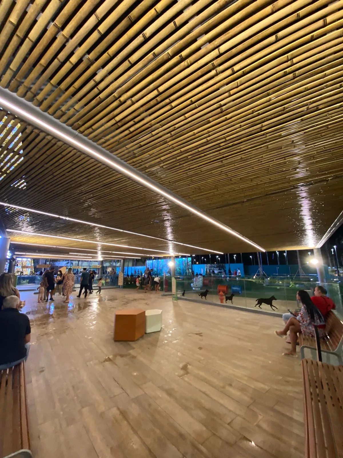 Forro de bambu do Parcão Multiplan — registro de obra.