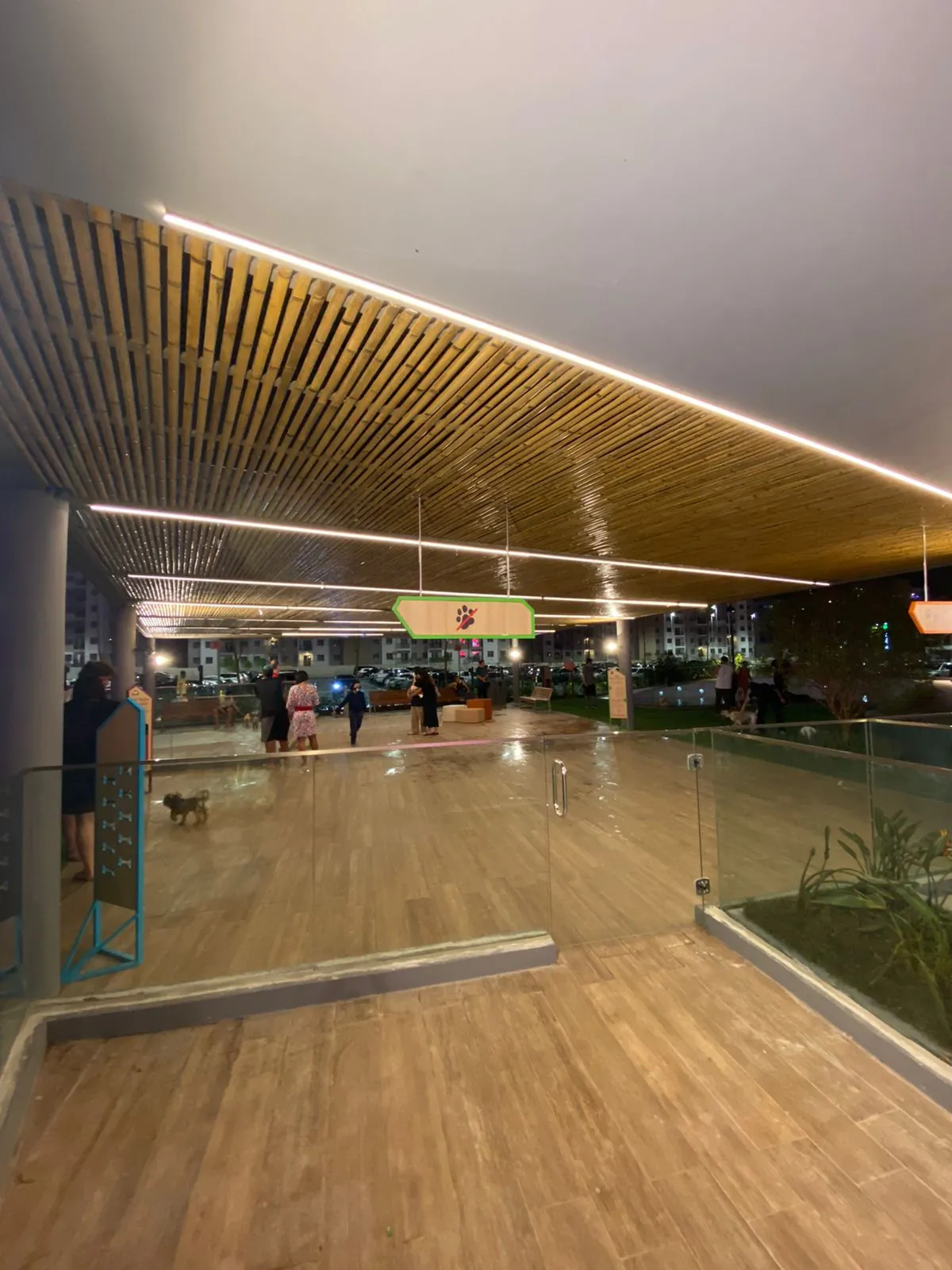 Forro de bambu do Parcão Multiplan — registro de obra.