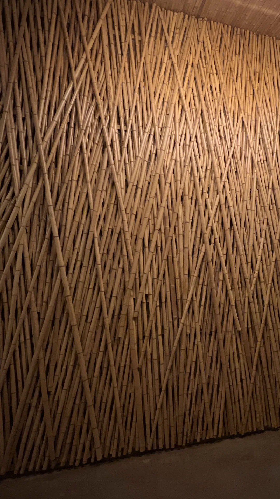 Estrutura e revestimentos de bambu do Vanara Bubble — registro de obra.